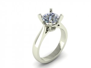 Solitaire Engagement Ring 1.7Ctw