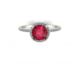 Earth Waverly Halo Round Cut Engagement Ring 1.90Ctw