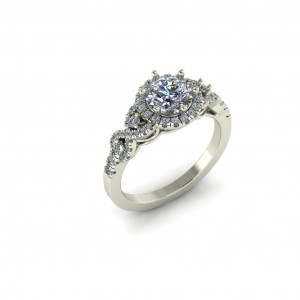 Halo Round Cut Engagement Ring 2.15Ctw