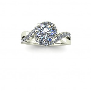 Tiger Swirl Halo Round Cut Engagement Ring 2.70Ctw