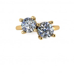 Two Stone Round Cut Engagement Ring 2.25Ctw