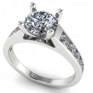 Side Stone Engagement Ring 1.45Ctw