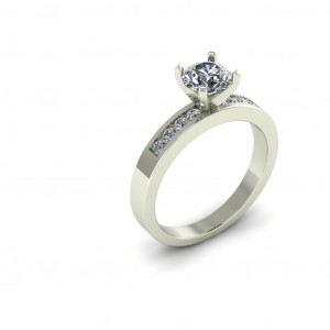 Side Stone Engagement Ring 1.20Ctw