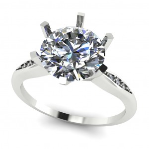 Side Stone Engagement Ring 2.30Ctw