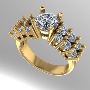 Split Shank Side Stone Engagement Ring 3Ctw