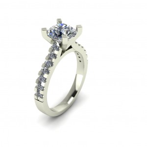 Side Stone Engagement Ring 2.40Ctw