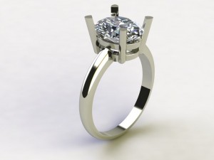 Solitaire Engagement Ring 2.4Ctw