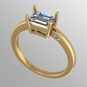 Emerald Solitaire Engagement Ring 0.82