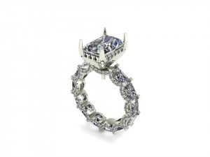 Radiant Hidden Halo Engagement Ring with U Prong 3.85Ctw