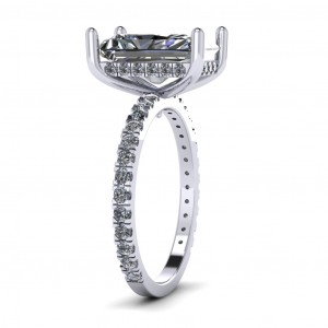 Radiant Hidden Halo Engagement Ring 5.45Ctw