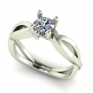 Round Solitaire Engagement Ring 0.50Ctw