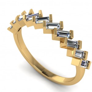 Diamond Baguette Diagonal Anniversary Ring 0.50Ctw