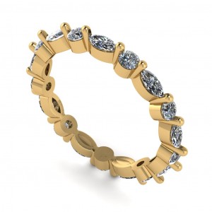 Diamond Marquise and Round Eternity Ring 0.65Ctw