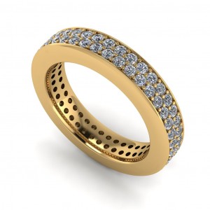 Diamond Round Cut 2 Row Eternity Ring 1.35Ctw
