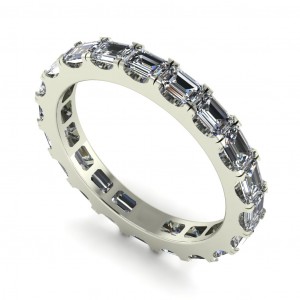 Diamond Emerald Eternity Ring 1.25Ctw