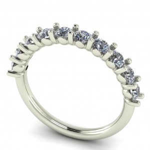 Diamond Round Cut Anniversary Ring 0.85Ctw