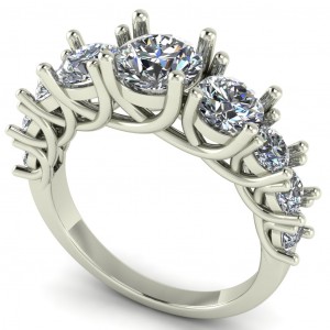 Trellis Side Stone Engagement Ring 2.70Ctw