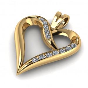 Diamond Heart Pendant 0.36Ctw