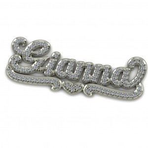 Diamond Nameplate Pendant 0.81Ctw