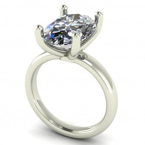 Oval Solitaire Engagement Ring 3.25Ctw