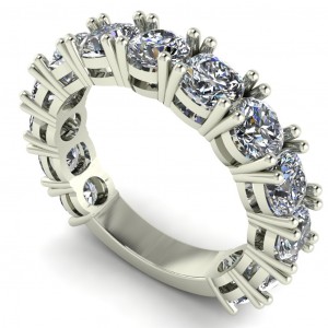 Diamond Cushion and Round Anniversary Ring 3.60Ctw