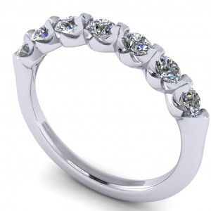 Diamond Round Cut Anniversary Ring 0.55Ctw