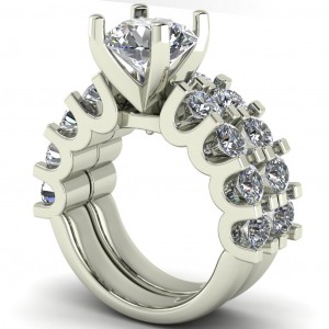 U Prong Diamond Bridal Set 6.10Ctw