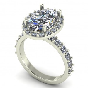 Oval Halo Engagement Ring 4.80Ctw