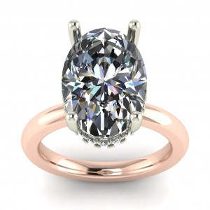 Oval Hidden Halo Engagement Ring 3.20Ctw
