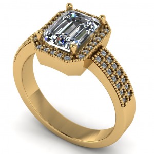 Emerald Halo Engagement Ring 1.95Ctw