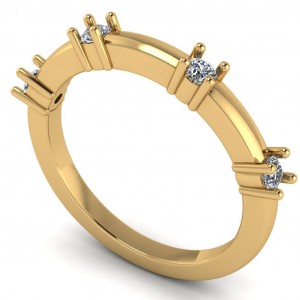 Diamond Round Cut Anniversary Ring 0.12Ctw