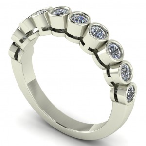 Diamond Round Cut Anniversary Ring 0.40Ctw