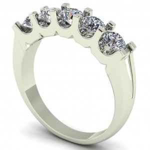 Diamond Round Cut Anniversary Ring 1.25Ctw