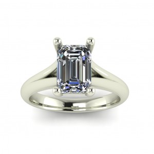 Emerald Solitaire Split Shank Engagement Ring 1.55Ctw