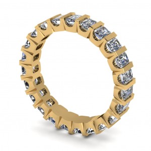 Diamond North South Emerald Eternity Ring 1.65Ctw
