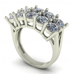 Diamond Round Cut 2 Row Anniversary Ring 4.50Ctw