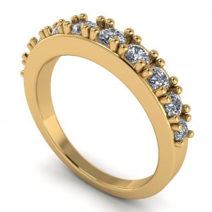 Diamond Round Cut Anniversary Ring 0.75Ctw