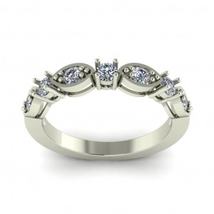 Diamond Round Cut Anniversary Ring 0.35Ctw