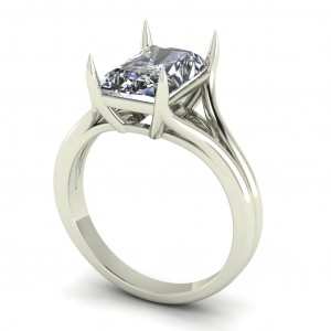 Radiant Solitaire Split Shank Engagement Ring 2.85Ctw
