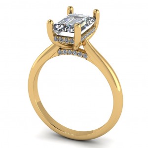 Emerald Cathedral Hidden Halo Engagement Ring