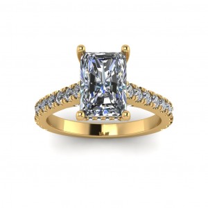 Radiant Pave Cathedral Engagement Ring
