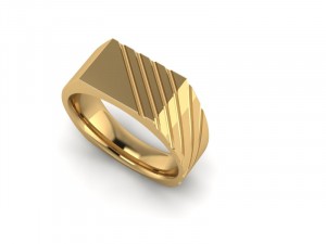 Men's Rectangle Ring with Cuts