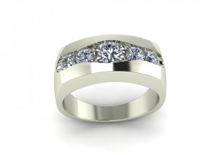 Wedding Band with 5 stone