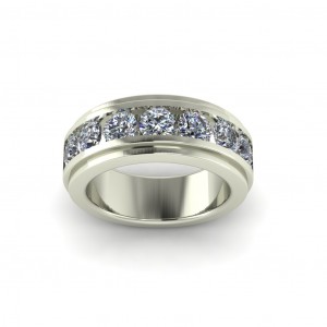 7 Stone Channel Tapered Band