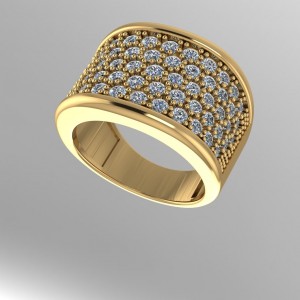 5 Row Pave Band