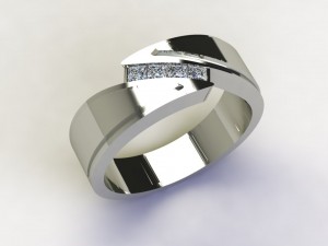 4 Stone Diagonal Channel Band