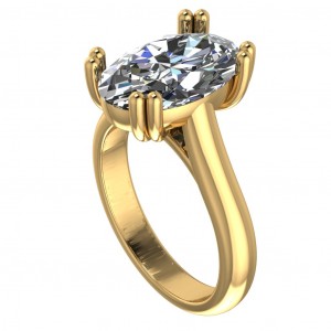 Oval Double Prong Cathedral Engagement Ring