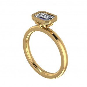 Emerald Petal Bezel Engagement Ring