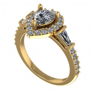 Pear Gap Halo Engagement Ring