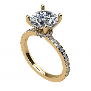 Bottom Halo Engagement Ring